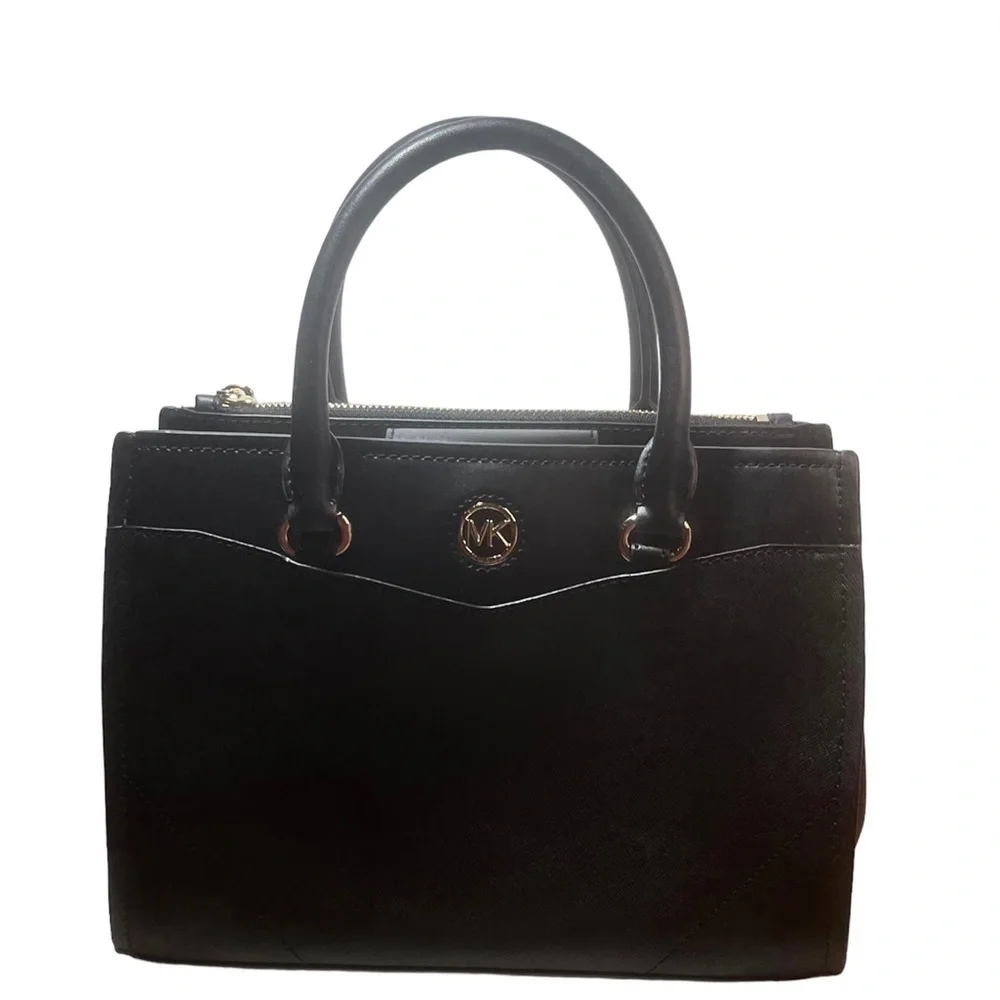 MICHAEL KORS‎ Everly Black Medium Saffiano Leather Satchel. NWT